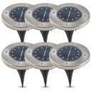 6x zapustené solárne LED záhradné osvetlenie