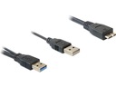 Delock USB 3.0 kábel 2x USB A (M) - micro USB B (M