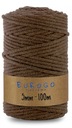 Spletená struna PRE MACRAME HNEDÁ 100m 5mm