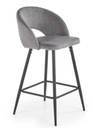 Barová stolička Hoker barová stolička H96 šedý zamat