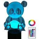 3D LED nočná lampa Panda medvedík s vyrytým menom darček