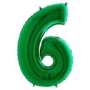 Fóliový BALÓN ČÍSLO 6 zelený NARODENINY šesť čísel