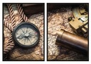 OBRAZOVÉ PLAGÁTY V RÁME 33x43cm Diptych Compass P834