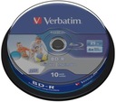 BD-R Verbatim 25 GB Printable SL Datalife Cake 10