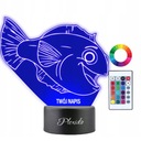 3D LED rybia nočná lampa Gravírovanie mena darčeka