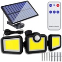 VÝKONNÁ SOLARNÁ LAMPA 3v1 LED COB SAMOSTATNÝ PANEL SÚMRAK POHYBOVÝ SENZOR + DIAĽK.