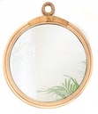 Okrúhle boho ratanové drevené nástenné zrkadlo 40 cm