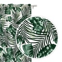 Záves s priechodkami 140x250, biele, zelené palmové listy monstera