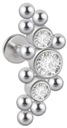 LABRET Krásne kamienky s loptičkami SS316L 1,2/6