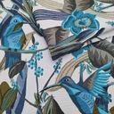 Poťahový materiál dekor Jacquard Blue kolibríky