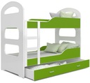 Poschodová posteľ 160x80 biela zelená DOMINIK