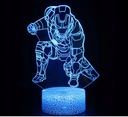 3D LED NOČNÁ LAMPA IRON MAN TONY STARK 16 FAREB + USB DIAĽK.