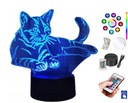 Cat Night Lamp Gravírované 16 farieb LED PLEXIDO