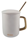Porcelánový hrnček s vrchnákom a lyžičkou, 400 ml, kolekcia Black & White