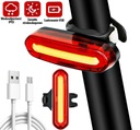 USB-nabíjaná zadná BICYKLE LAMPA, 120lm, silná zadná