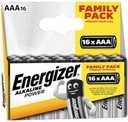 16x ENERGIZER Alkaline Power LR03 AAA 1,5V batéria