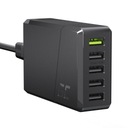 Rýchla 5x USB nástenná nabíjačka pre smartfóny