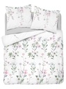 Bavlnené obliečky s kvetmi lúka 160x200, biele, jemné, elegantné, matné