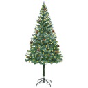 Umelý vianočný stromček s LED svetielkami a šiškami, 180 c