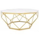 Elegantný konferenčný stolík, zlatá sklenená glam doska