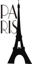 Nápis na nálepke na stenu Eiffelova veža Paris 144
