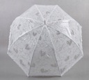Veľký biely svadobný dáždnik, čipka, volánik