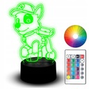 LED nočná lampa 3D gravírovaná socha pre deti Paw Patrol Rocky