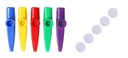 5x KAZOO New Loud Plastic mix kazu SET + ZADARMO 5 MEMBRÁN