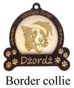 Vianočná guľa so psíkom DREVENÁ guľa na vianočný stromček BORDER COLLIE