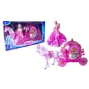 Kočiar s bábikou a koníkom, ružová 1006957 bábika koní