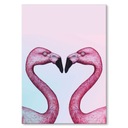 Kovová loftová plaketa plechový darček Flamingo Flamingos in love