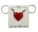 LEGO Keychain Heart VAŠE PÍSANIE Darček - červená