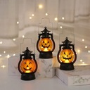 3 ks LED prenosná halloweenska tekvicová lampa