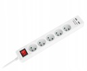 SIEŤOVÝ PREDLŽOVACÍ KÁBEL 5 ZÁSUVEK 2XUSB SPÍNAČ 5m