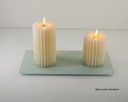Sklenený stojan na sviečku, svetlošedá - 18x25