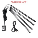 72 LED USB APLIKÁCIA Nové LED pásiky do auta Ś