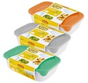 Plastové nádoby na uskladnenie potravín Lunchbox Objemný 0,5l+1l+2l