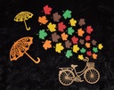 jeseň dáždnikové listy výzdoba okno tabuľa škola