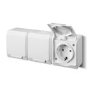 Trojzásuvka Schuko n/t IP44 0326-02 Hermes