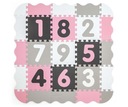 MILLY MALLY FOAM MAT PUZZLE JOLLY 3x3 DIGITS - RUŽOVÁ ŠEDÁ