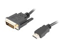 Čierny kábel HDMI (M) -DVI-D (M) DUAL LINK 1,8M