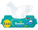 PAMPERS FRESH CLEAN VLHČENÉ Utierky 5 x 52 KS