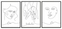 OBRAZOVÉ PLAGÁTY V RÁME 53x73cm Triptych Lines P819