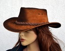 Dámsky kožený kovbojský klobúk Ladies IV Wit