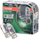 H4 OSRAM Ultra Life Long Life + žiarovky W5W