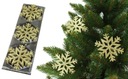 Prívesky s trblietkami Snowflake Stars GOLD 12 ks