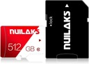 512 GB pamäťová karta microSDXC + adaptér UHS-I C10 80 MB/s Nuilaks