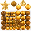 SET ZLATÉ VIANOČNÉ GULIČKY 100 ks + STAR TOP PREMIUM GLITRE ZDARMA
