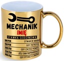 ZLATÝ hrnček DARČEK PRE MECHANIKA + VAŠE MENO!