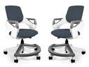 Detské kreslo ROOKEE s opierkou nôh Šedý polohovateľný Ergonomický písací stôl